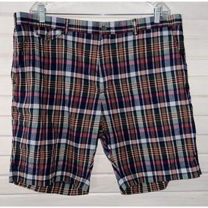 Ralph Lauren Sz 40 Authentic Indian Madras Flat Front Cotton Plaid Shorts EUC